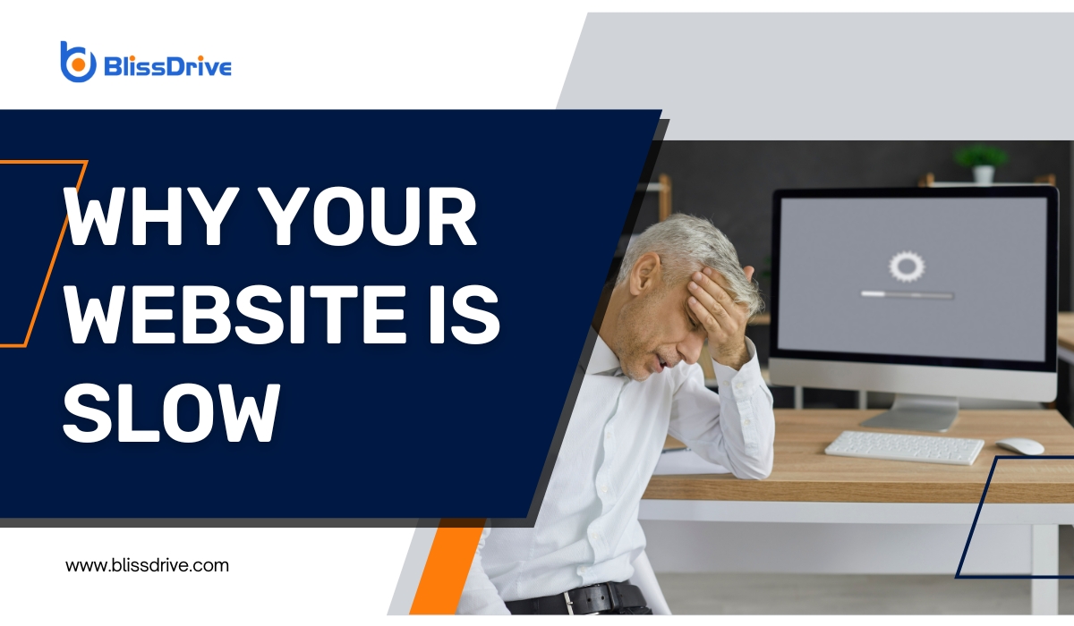 Why Your Website is Slow - A man doing a face palm in front of his table with his computer and a slow loading website