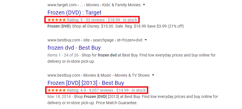 Google Star Schema Rating