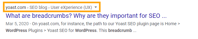 What are breadcrumbs in WordPress - Yoast Breadcrumb Navigation on Google